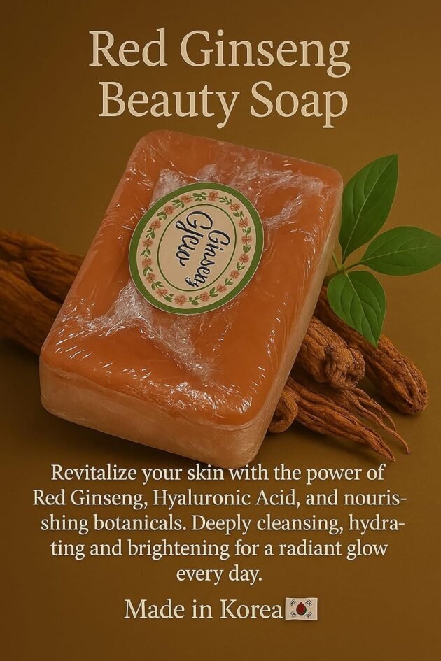 Red Ginseng Body Bar – Pack of 3 (120g Each) with Exfoliating Scrub Towel & 3 Soap Nets – Cooling, Detoxifying & Moisturizing – Made in Korea - Image 6